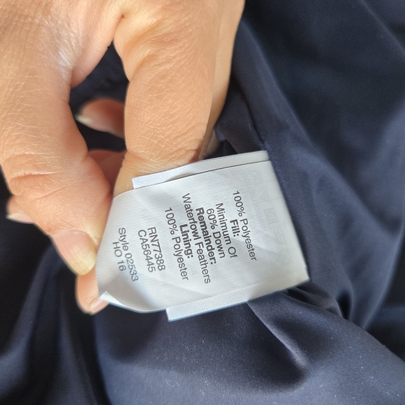 J. CREWWomen’s Printed Quilted Down Puffer Vest Navy/Green Sz XS Waterfowl Feath - Picture 4 of 8